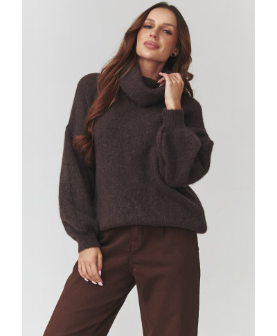 golfiukas moteriskas oversize baby alpaka sokoladinis C19