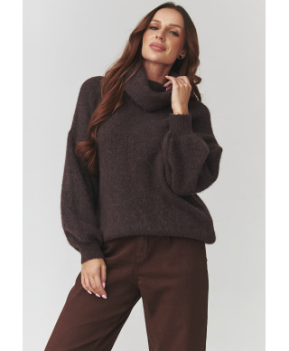 golfiukas moteriskas oversize baby alpaka sokoladinis C19
