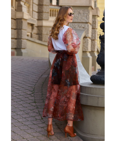 sijonas tiuline maxi gelytas rasytas bordo L19