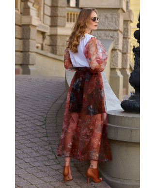 sijonas tiuline maxi gelytas rasytas bordo L19