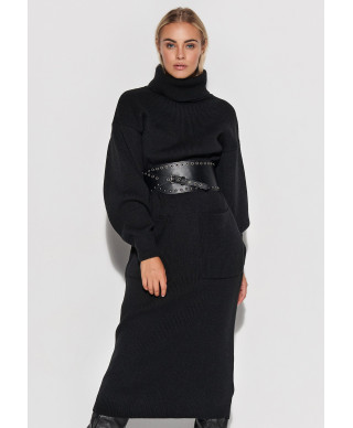 megzta suknele su golfu ir kisenemis juoda S105