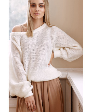 megztinis moteriskas uzmaunamas per galva su guma ekriu S114