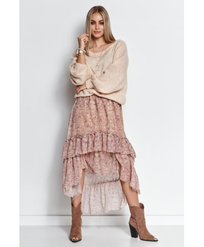 megztinis moteriskas uzmaunamas per galva su guma sviesus beż S114