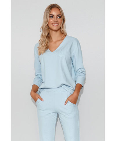 Elegants sieviešu sporta kostīms gaiši zils M782