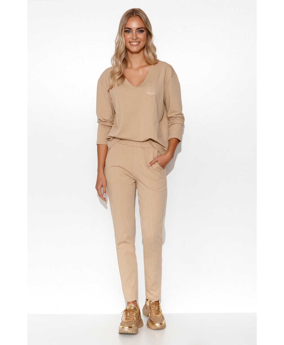 elegantiskas moteriskas rinkinys dresowy piaskowy M782