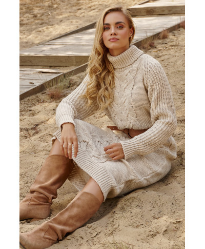 megztinis-suknele za kolano smelinis melanzas S137