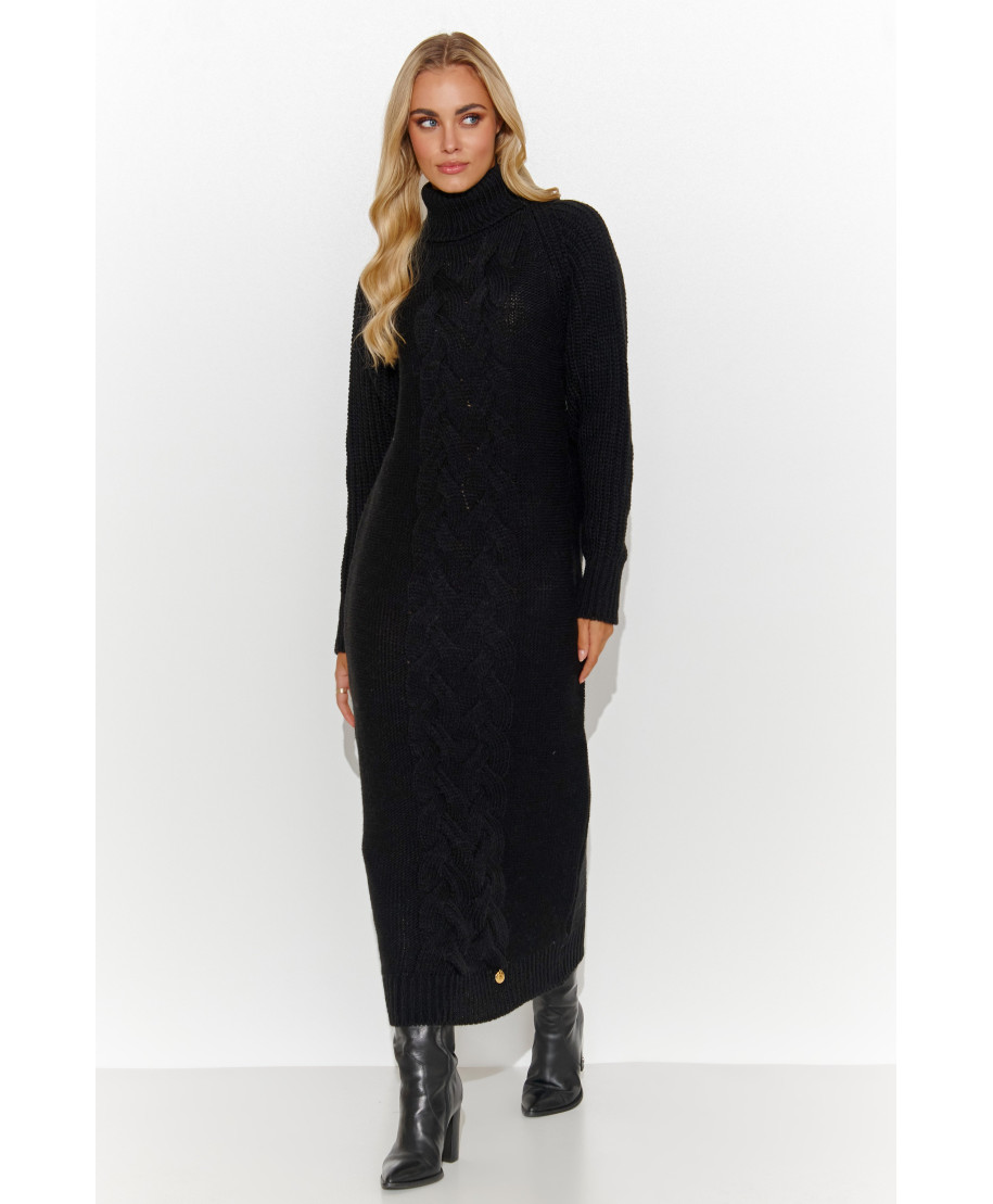 megztinis-suknele za kolano juodas S137