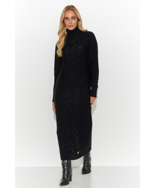 megztinis-suknele za kolano juodas S137