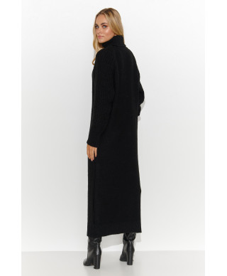 megztinis-suknele za kolano juodas S137