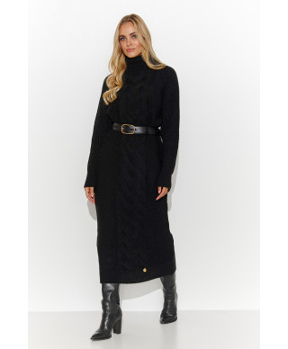 megztinis-suknele za kolano juodas S137