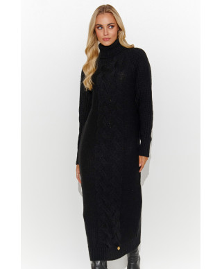 megztinis-suknele za kolano juodas S137