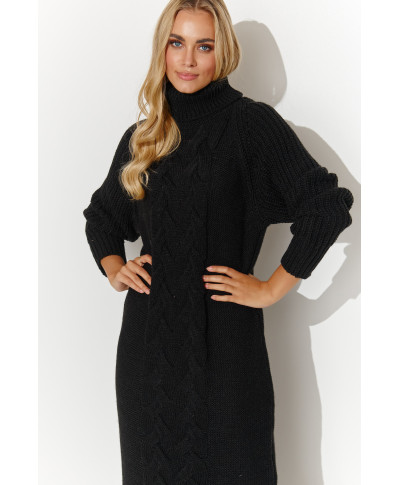 megztinis-suknele za kolano juodas S137