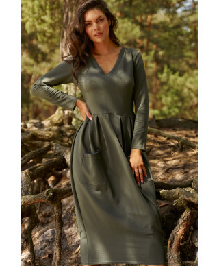 kasdienine suknele megztas dresowej chaki NU454