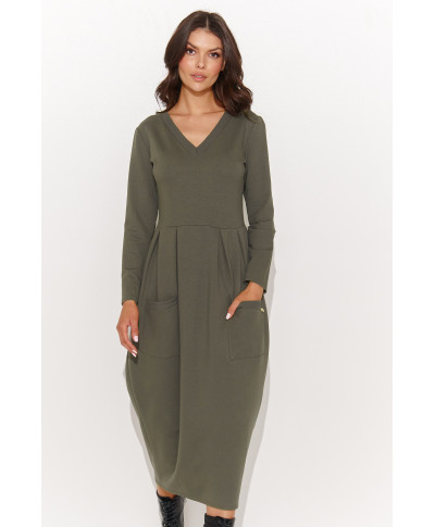 kasdienine suknele megztas dresowej chaki NU454