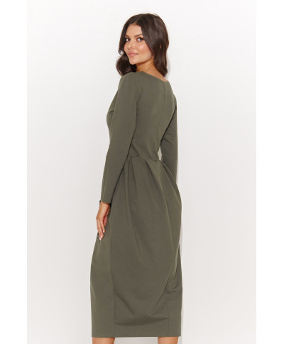 kasdienine suknele megztas dresowej chaki NU454