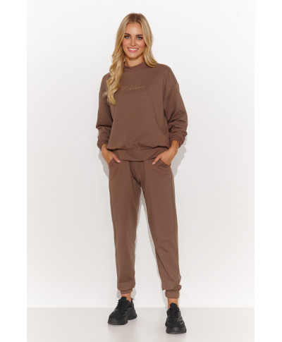 Minimalistyczny moteriskas komplektas dresowy sokoladinis M804