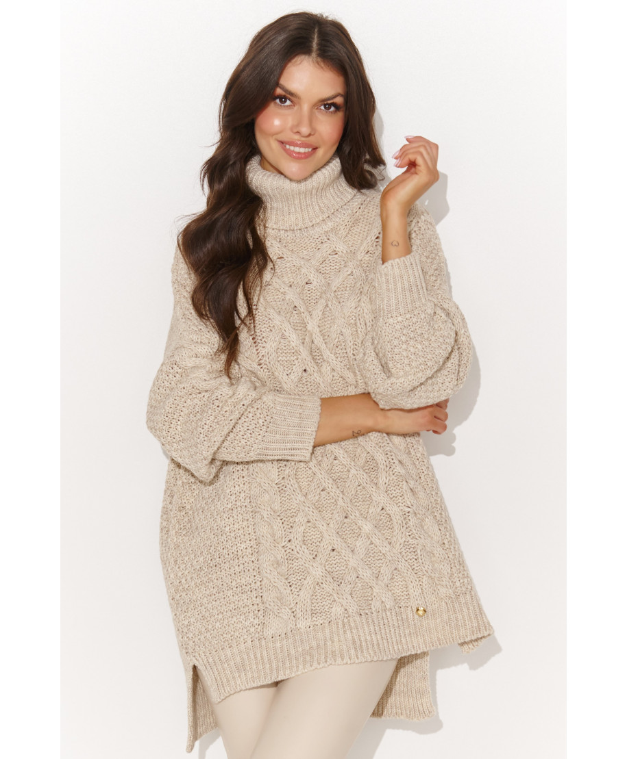 moteriskas megztinis su golfu uzmaunamas per galva smelinis melanzas NU_S96