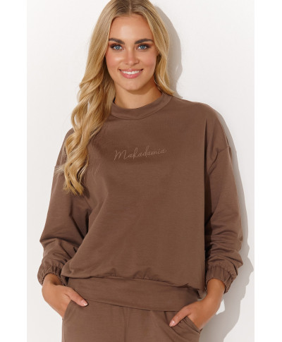 Minimalistyczny moteriskas komplektas dresowy sokoladinis M804