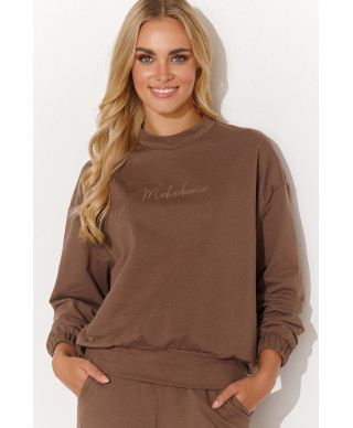 Minimalistyczny moteriskas komplektas dresowy sokoladinis M804