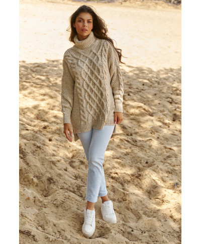 moteriskas megztinis su golfu uzmaunamas per galva smelinis melanzas NU_S96