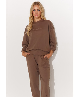 Minimalistyczny moteriskas komplektas dresowy sokoladinis M804