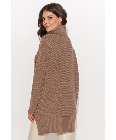 moteriskas megztinis su golfu uzmaunamas per galva kapucino NU_S96