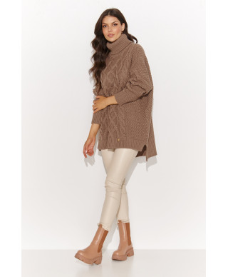 moteriskas megztinis su golfu uzmaunamas per galva kapucino NU_S96