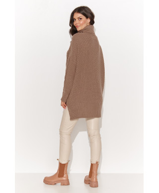 moteriskas megztinis su golfu uzmaunamas per galva kapucino NU_S96