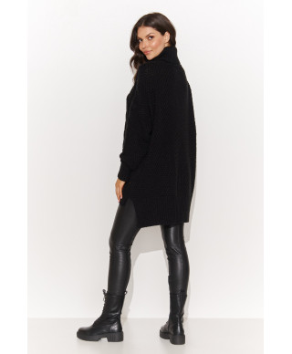 moteriskas megztinis su golfu uzmaunamas per galva juodas NU_S96