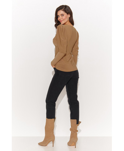 aptempta palaidine moteriska pustomis rankovemis camelowa NU461