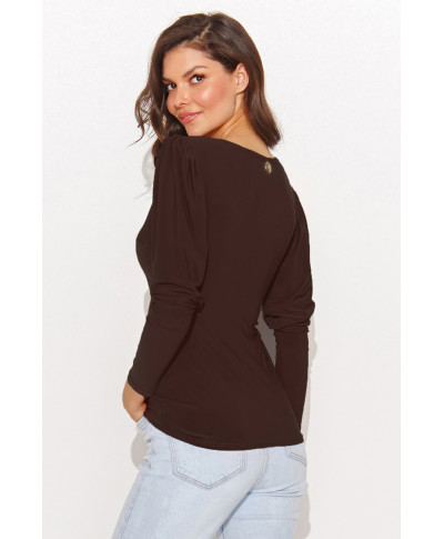 aptempta palaidine moteriska pustomis rankovemis sokoladine NU461