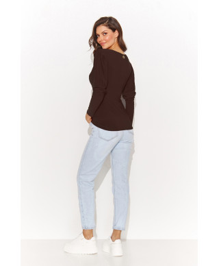 aptempta palaidine moteriska pustomis rankovemis sokoladine NU461