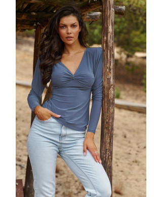 aptempta palaidine moteriska pustomis rankovemis denim NU461