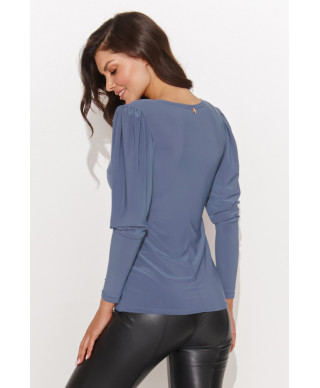 aptempta palaidine moteriska pustomis rankovemis denim NU461