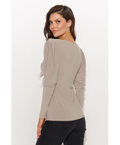 aptempta palaidine moteriska pustomis rankovemis sviesus beż NU461