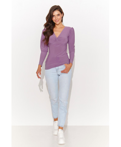 aptempta palaidine moteriska pustomis rankovemis liliowa NU461