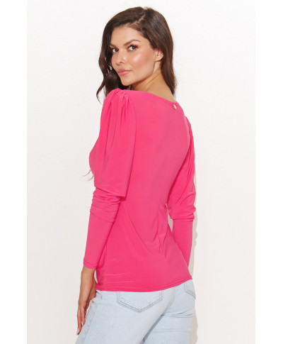 aptempta palaidine moteriska pustomis rankovemis malinowa NU461