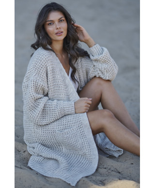 moteriskas megztinis atviras su kisenemis smelinis melanzas NU_S99