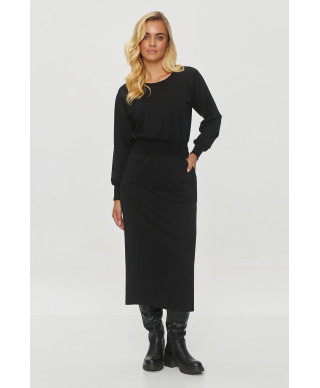 suknele midi su guma juoda M842