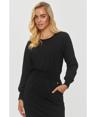 suknele midi su guma juoda M842