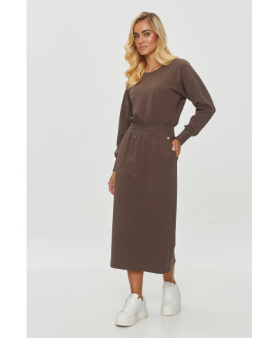 suknele midi su guma sokoladine M842