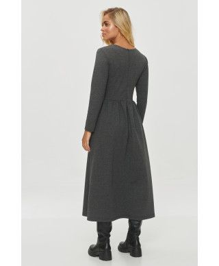 platejanti suknele su naszytymi kisenemis grafitowy melanzas M843