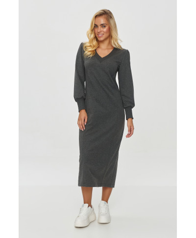 Kleita midi taisna piegriezuma grafīta melanžs M848