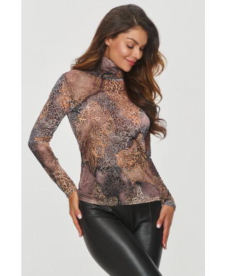 Raštuota palaidinė aukštu golfu raštas 51 M862