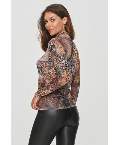 Raštuota palaidinė aukštu golfu raštas 51 M862