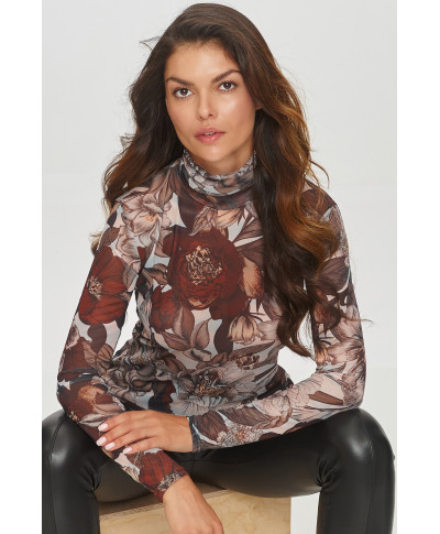 Wzorzysta palaidine su wysokim golfem rastas 50 M862