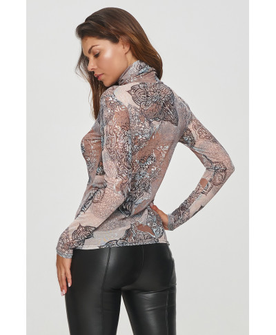 Wzorzysta palaidine su wysokim golfem rastas 54 M862