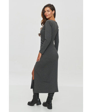 Kleita ar šķēlumu un volāniem grafīta melanžs M846