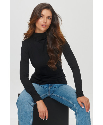 Klasiska blūze ar golfu melna M840