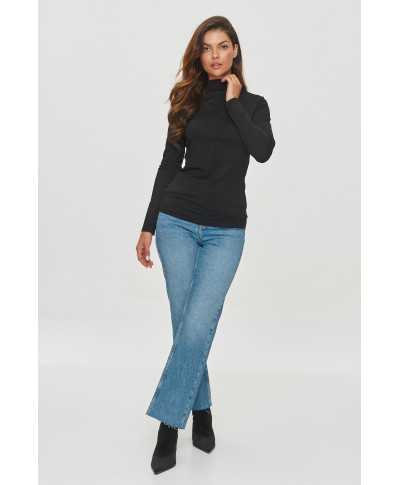 Klasiska blūze ar golfu melna M840